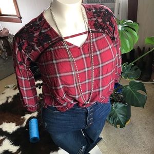 Angie Plaid Top